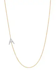 Zoe Lev 14K Yellow Gold Diamond Asymmetric Initial Necklace, 18