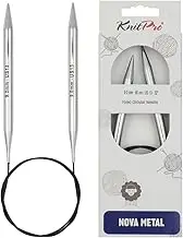 KnitPro 60 cm x 9 mm Nova Fixed Circular Needles, Silver