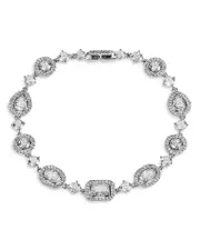 Nadri Radiant Cubic Zirconia Halo Flex Bracelet in Rhodium Plated