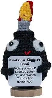 Positive Crochet F-Bomb with Base Handmade Knitting Encouragement Toy with Ornament Gifts Christmas Secret 2025 Santa Card Support Real Year Emotional Desk Emotional Sleeping Baby Sleeping dee