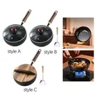 Iron Wok Cookware Induction Cooker Stir Fry Pan for Restaurant Hotel Kitchen