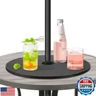 FIRJOY Lazy Susan with Umbrella Hole for Outdoor Patio Table | Patio Umbrella