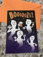 Halloween Funny Booze Ghost Cocktails Good Spirits 5”x7” Hallmark Greeting Card