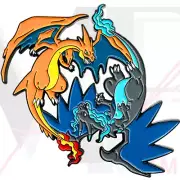 Pokemon Soft Enamel Pins Collectible Butterfly Metal Clutch BLUE MEGA CHARIZARD