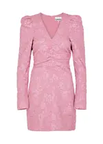 Ganni Floral-jacquard Mini Dress - Pink - 34 (UK6 / XS) 34 (UK6 / XS)