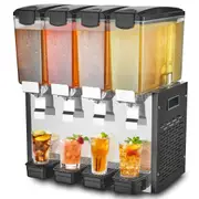 4-Tank Commercial Cold Beverage Dispenser with 10L Capacity for Various Drinks