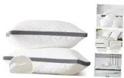 Soft Pillows Standard Size Set of 2,Bed Pillows with Gusseted Edge,Fluffy