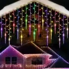 Plastic Fairy String Lights 8Modes Curtain Lamp Outdoor