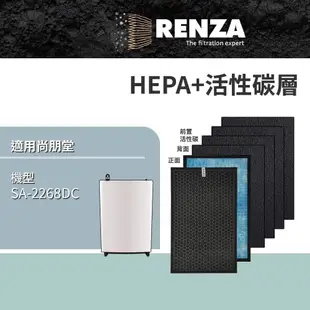 RENZA適用 尚朋堂 SA-2268DC 空氣清淨機 HEPA+活性碳 濾網 濾芯 濾心