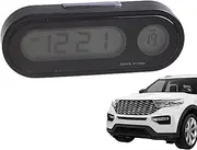 Car Digital Temperature Clock | 2 in 1 Luminous Dashboard Watch Car Clock | Electronic Gauge Adhesive Watch, Time Meter with LED Display for Vehicle Dashboard & Air Vent