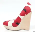 YSL Yves Saint Laurent floral poppy WEDGES platforms shoes - runway new $795