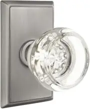 Emtek 8221GTUS15A Privacy, Rectangular Rosette, Georgetown Knob, Pewter