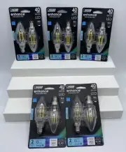 Feit Electric 40-W Dimmable Clear Chandelier LED Light Bulb Daylight 5 2 packs