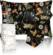 Miss Adola 2 Pack Mulberry Silk Pillow Case for Hair and Skin 19 Momme Standard 26"x20" Mushroom Plants Silk Pillowcase Soft Smooth Satin Pillowcase Sleeping for Women