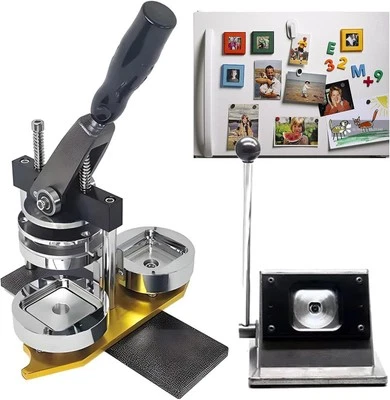 Square Fridge Magnets Badge Maker Machine, 50 mm Button Maker Machine with Paper