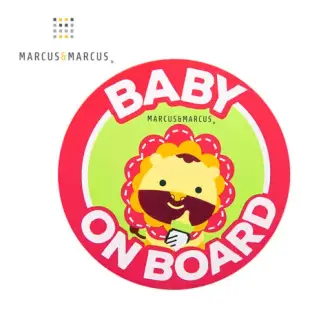 【MARCUS＆MARCUS】 Baby On Board 矽膠靜電貼-獅子