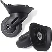 [Tobeso-Nuoze] Replacement Luggage Wheels Repair Suitcase Bag Parts Spinner Wheels Casters 2 pcs, Black, 2 pcs