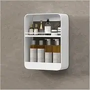 Shower Storage Rack Toilet Wall Storage Rack Washstand Cosmetics Storage Rack Wall Mounted Metal Storage Rack Without Punching Shower Caddy(White)