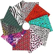 Craftido - 25 Options - 100% Cotton Quilting Fabric Bundles 10 Pcs Fat Quarters 46x53cm (18”x21”)-Medium Weight 5.2 oz - for Quilting, Sewing Project, Patchwork, DIY Crafts - Fancy Animal