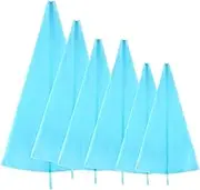 6Pcs Reusable Silicone Piping Bags,Cream Pastry Bag Cake Icing Bags DIY Icing Cream Bags for Baking Cake Decorating Chocolate Sweets