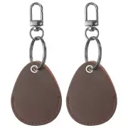 Leather Key Fob, 2Pcs Leather Key Fobs DIY Keychain Holder, Brown