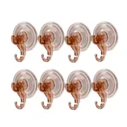 Catzon 8 Pcs Bathroom Amber Suction Hooks Reusable Vacuum Suction Cup Hook Multi-Use for Home