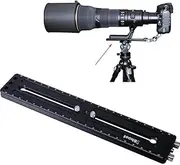 iShoot 220mm Long Camera Quick Release Plate, Double Slides, Arca-Swiss Compatible, Black