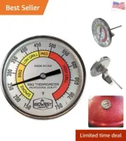 Professional Thermometer for Kamado Style Charcoal Grills 3" Dial