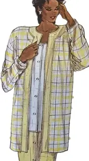 1980s Longline Oversize Coat Tunic Blouse Big Shoulder Sewing Pattern Vogue 9553