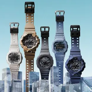 【CASIO 卡西歐】G-SHOCK 原創迷彩系列指針數位雙顯錶-卡其色(GA-700CA-5A 兩地時間 世界時間)