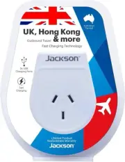 AUS - UK & HK USB-A Travel Adapter, White