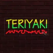 BRAND NEW "TERIYAKI" w/LOGO 30x12x1 INCH LED FLEX WINDOW/WALL INDOOR SIGN 30920