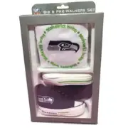 Nfl Seahawks bib and pre walker set baby shoe bib embroided cotton 0 to 6 month