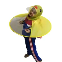 在飛比找蝦皮購物優惠-創意卡通鴨子雨帽可折疊兒童雨衣傘披風