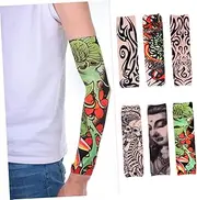 minkissy 6pcs Tattoo Sun Protection Sleeve Covers Protective Brace Sunscreen Block Halloween Sleeves People Stocking Stuffers' Fabric (polyester)