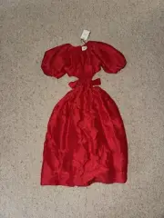 Aje Mimosa Cut Out Dress In Scarlet Red Size 6