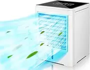 Portable Air Conditioners Fan, Evaporative Air Cooler with 3 Wind Speeds 3 Timers Touch Screen Small Desktop Cooling Fan, Personal Mini Air Cooler for Home Room Camping Car Office