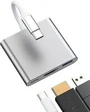 USB C HDMI Adapter (3in1) USB OTG 3.0 Cable Type C Port Charger for iPhone 16 15 4K TV Digital Display Docking Station for iPad Dongle Laptop Monitor Projector Computer MacBook for Apple Accessories
