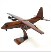 C-130 Hercules 4 Prop Handcrafted Natural Mahogany Premium Wood Desk Model