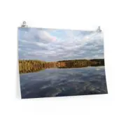 Premium Matte horizontal poster "Lake and sky"
