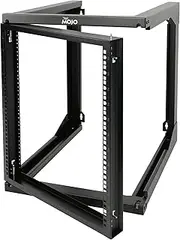 Tecmojo 2 Post 12RU Wall Mount Server Rack, 19 inches Open Frame Server Rack with 180 Degree Swing Gate, 610 mm Deep, for Computer/AV/Data/IT/Media Equipment