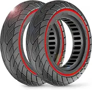[BANGTING] 2 x 10 x 2.125 inch E Scooter Solid Tyres, 50/75-6.1 Solid Rubber Tyres, 8 1/2 x2 Replacement Tyres for Xiaomi Pro 2 / M365 / M365 Pro / 1S / 3/3 Lite/Essential (Red)