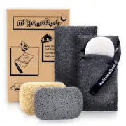 Exfoliating Soap Saver Pouch + Scrubber Sponge Set