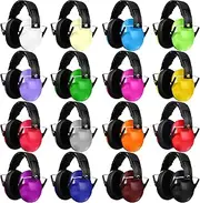 Copkim 16 Pcs Kids Noise Reduction Headphones Bulk 28 NRR Noise Cancelling Ear Muffs Kids Adjustable Headphone for Baby Children Teen Toddler Ear Hearing Protection, 16 Colors