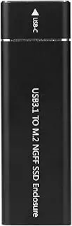 USB 3.1 to M.2 NGFF SSD Enclosure M.2 B Key NGFF for pe C Adapter Case (Black)