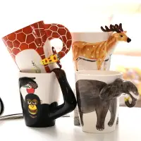 在飛比找樂天市場購物網優惠-3D立體動物馬克杯大容量手繪陶瓷喝水杯可愛創意個性牛奶咖啡杯