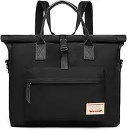 [Wxnow] Women Messenger Backpack Convertible Tote Bag Laptop Backpack for 15.6"