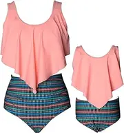[KABETY] Girls Swimsuit Two Pieces Bikini Set, Orange C, 6 Years