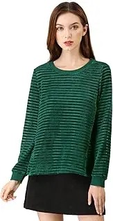 [Allegra K] Women's Lightweight T-Shirt Crewneck Long Sleeve Pullover Sweater