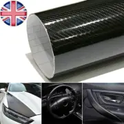 12"x60" 7D Ultra Shiny Gloss Glossy Black Carbon Fiber Vinyl Wrap Sticker Decal (for: Fiat)